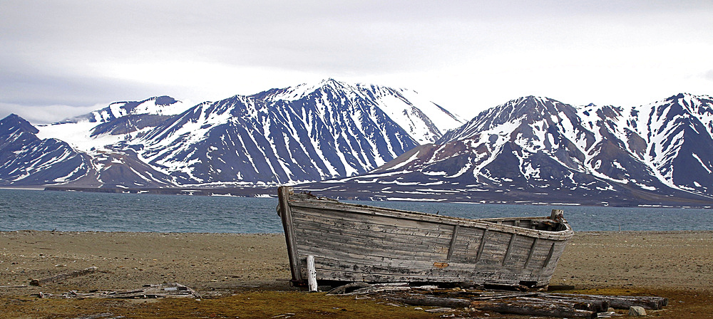 Forgotten whale hunting boat, Spitsbergen, Norway.