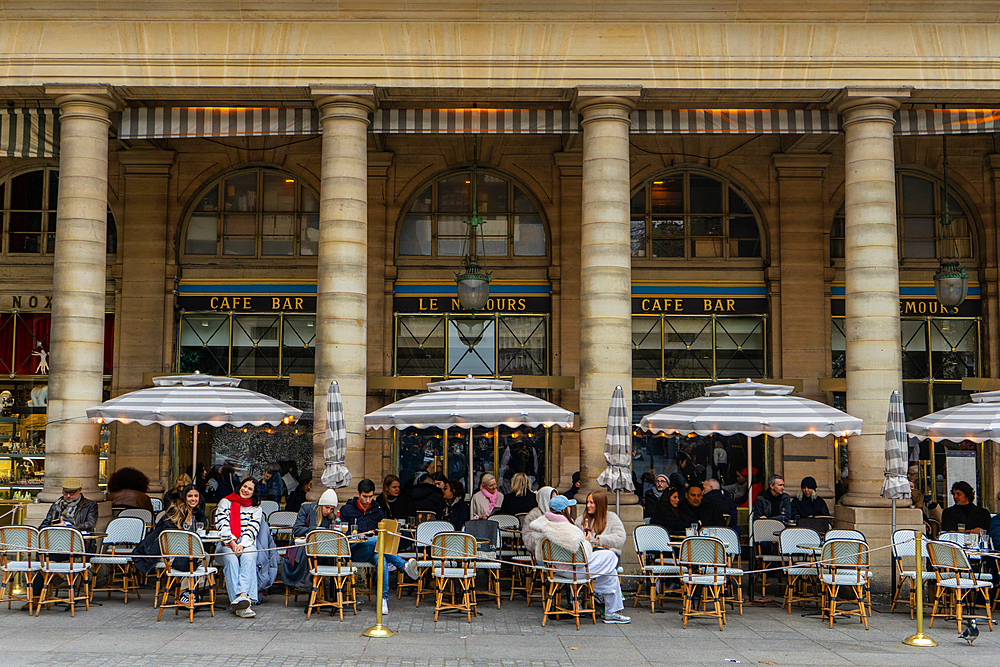 The terrace of restaurant Le Nemours on Place Colette, Paris