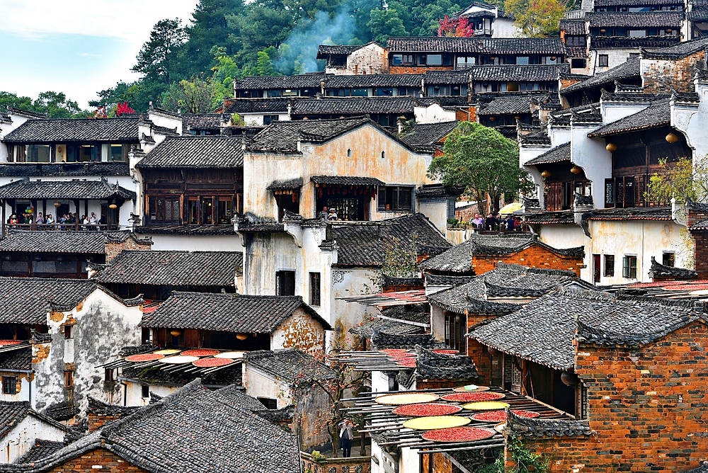 Huangling ancient village in autumn, Wuyuan County, Shangrao City, Jiangxi Province, China. The village dates back to the Ming Dynasty more than 500 years ago and is known for its natural beauty.