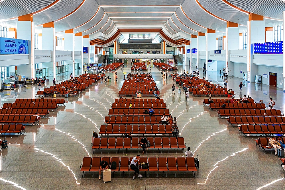 Chaoshan Station. This hi-speed rail station is typical of train stations in smaller cities in China. Chaozhou, Guangdong Province, China