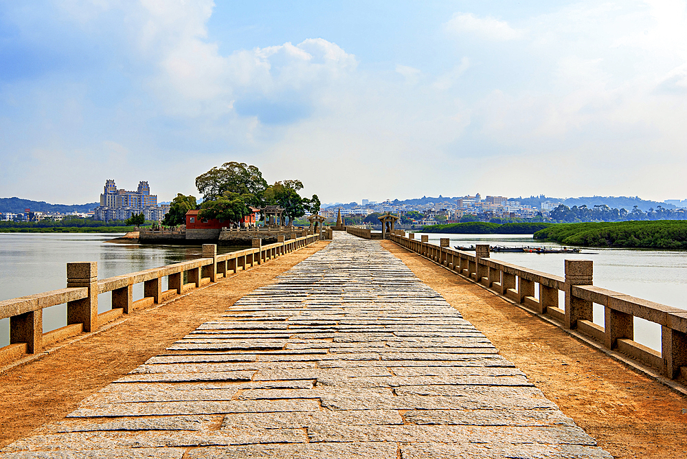 Luoyang Bridge, one of the four famous ancient bridges in China. Built in 1059, this is China's first stone bay bridge. Quanzhou: Emporium of the World (UNESCO World Heritage), Fujian Province, China