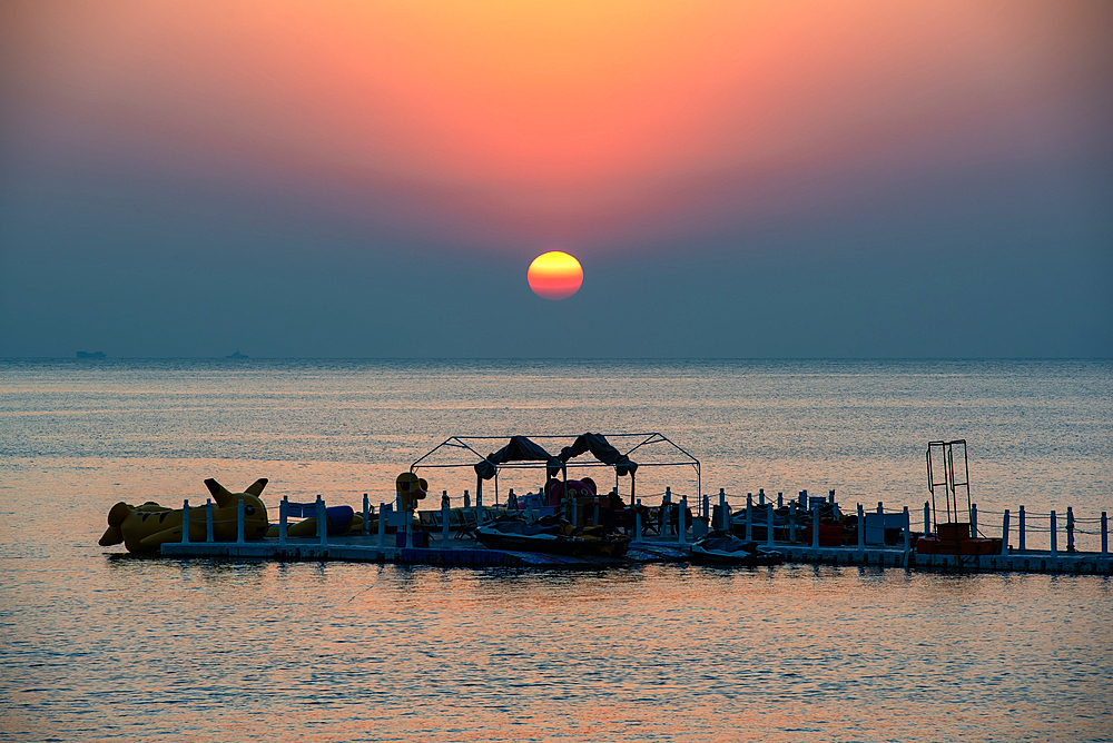 Sunset at Nan'ao Island, Shantou City, Guangdong Province, China. Nan'ao Island is a resort island of Shantou City.