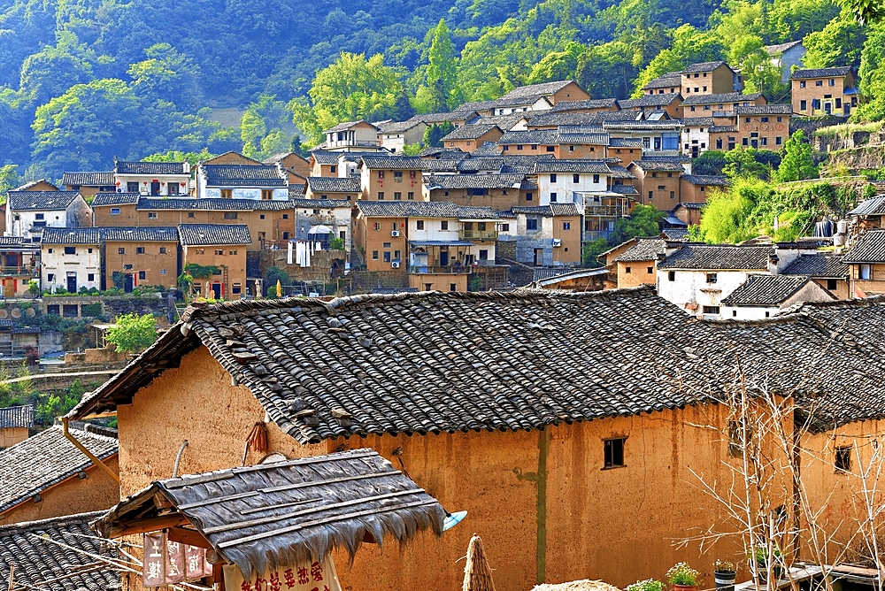 YangChan Tulou, an ancient earthen buildings village of more than 400 years nestled in the mountains in She County, Huangshan, Anhui Province, China. The oldest standing building in the village is more than 200 years old.