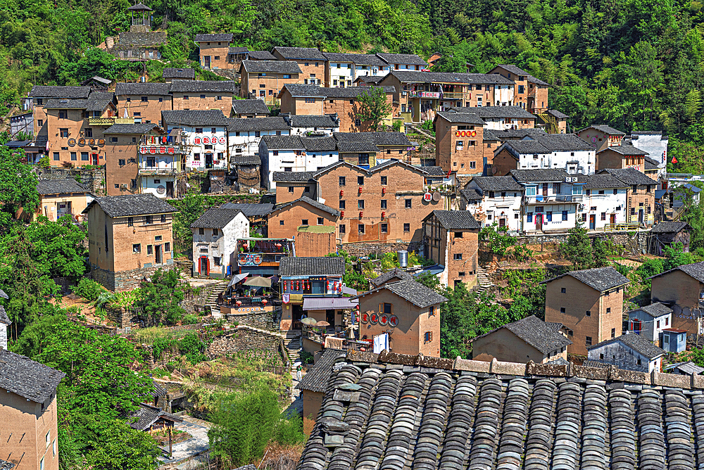 YangChan Tulou, an ancient earthen buildings village of more than 400 years nestled in the mountains in She County, Huangshan, Anhui Province, China. The oldest standing building in the village is more than 200 years old.