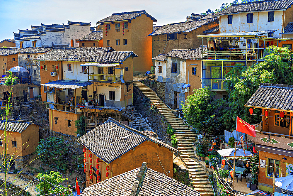 YangChan Tulou, an ancient earthen buildings village of more than 400 years nestled in the mountains in She County, Huangshan, Anhui Province, China. The oldest standing building in the village is more than 200 years old.