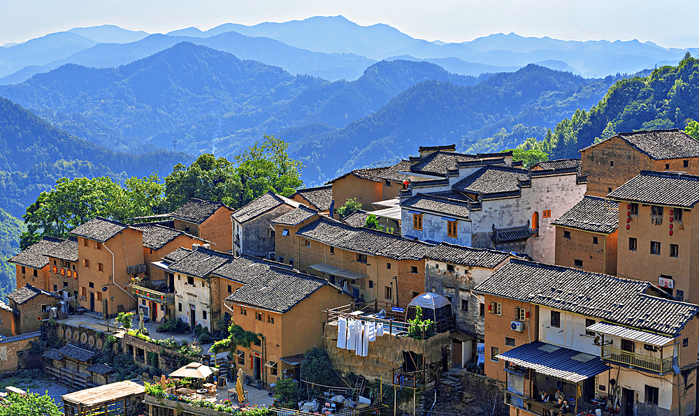 YangChan Tulou, an ancient earthen buildings village of more than 400 years nestled in the mountains in She County, Huangshan, Anhui Province, China. The oldest standing building in the village is more than 200 years old.