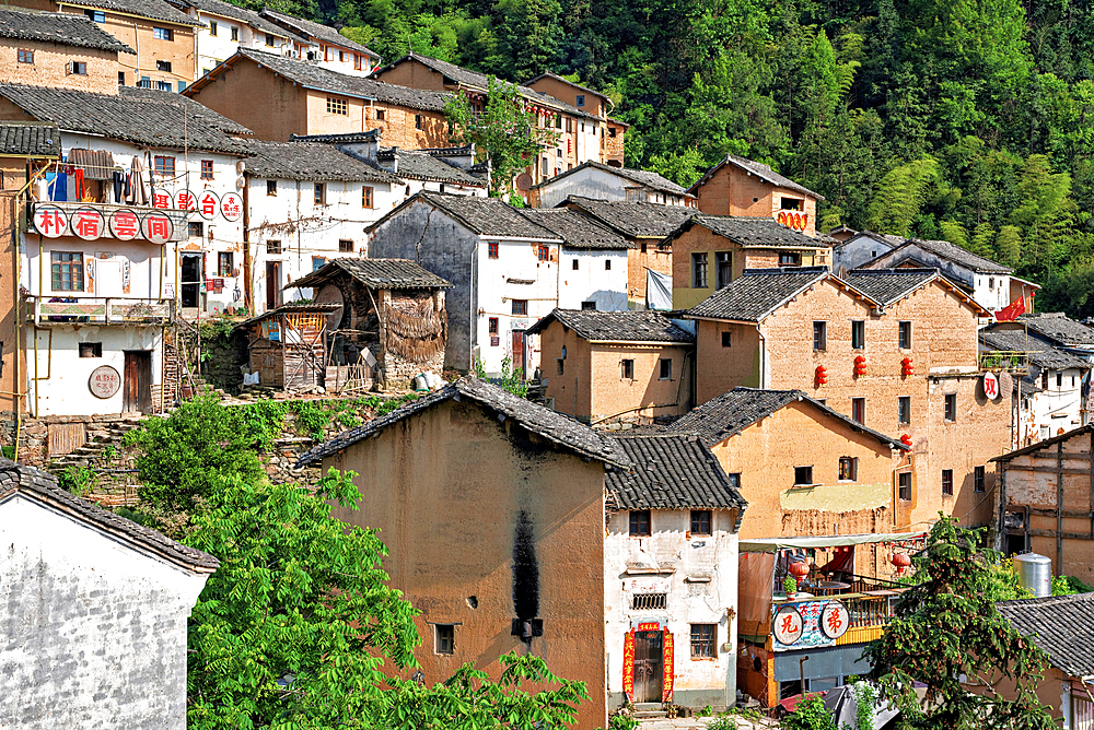 YangChan Tulou, an ancient earthen buildings village of more than 400 years nestled in the mountains in She County, Huangshan, Anhui Province, China. The oldest standing building in the village is more than 200 years old.