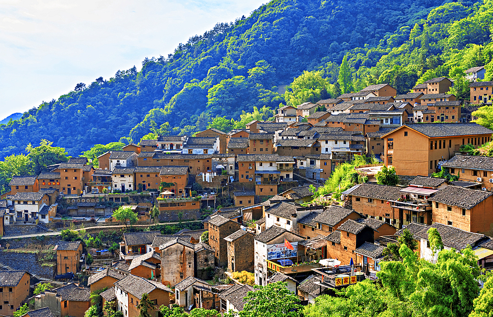 YangChan Tulou, an ancient earthen buildings village of more than 400 years nestled in the mountains in She County, Huangshan, Anhui Province, China. The oldest standing building in the village is more than 200 years old.