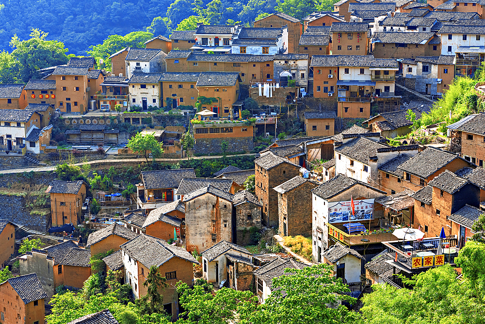 YangChan Tulou, an ancient earthen buildings village of more than 400 years nestled in the mountains in She County, Huangshan, Anhui Province, China. The oldest standing building in the village is more than 200 years old.