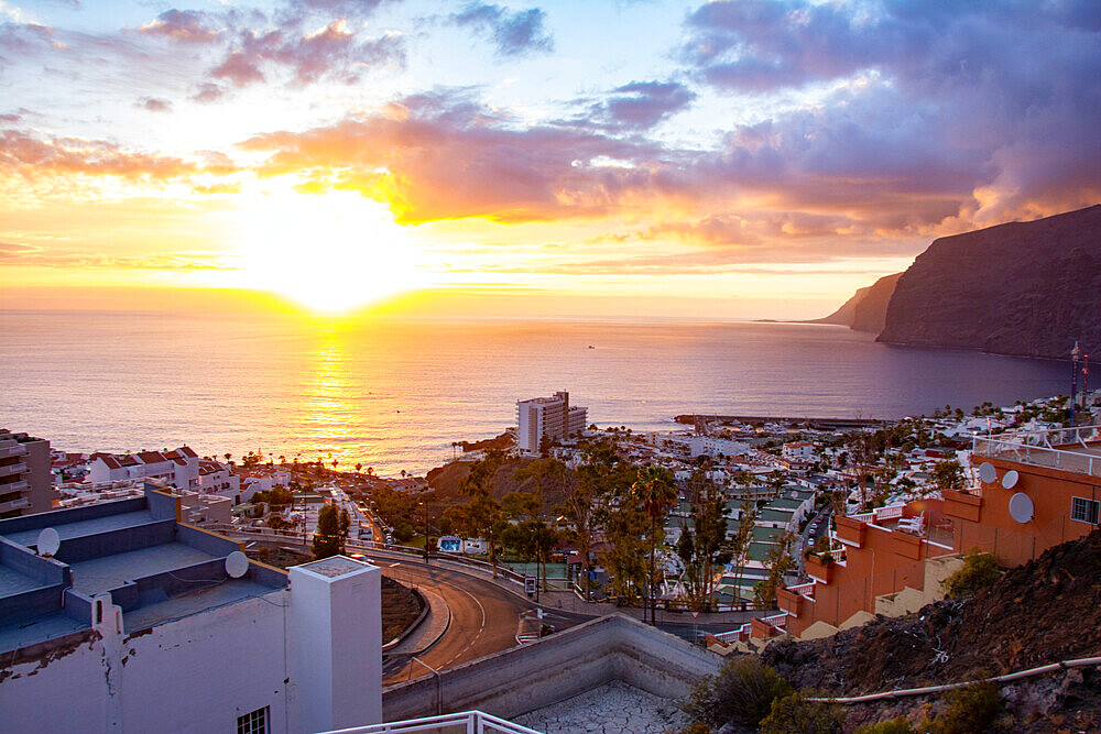 amazing sunset over Los Gigantes Tenerife