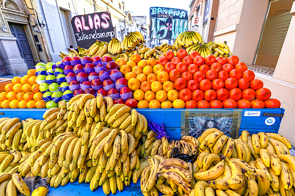 Fresh fruit on sale in the stalls of the street markets, Salta, Argentina