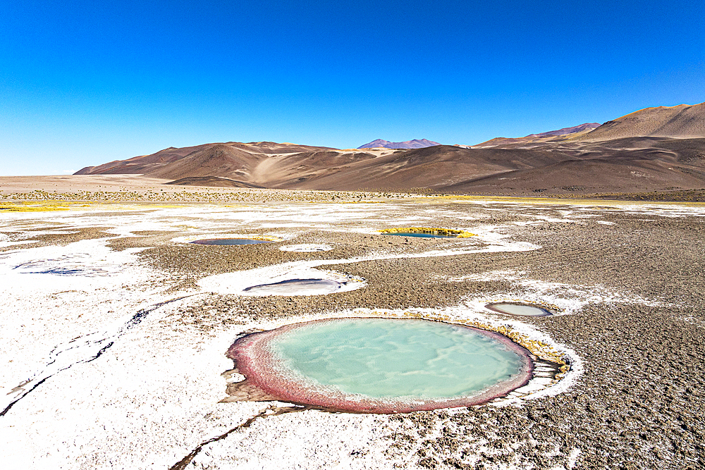 Salt ponds, Ojos del Campo, Salar de Antofalla, Puna, Catamarca, Argentina