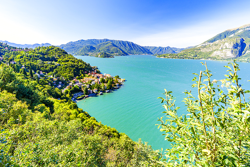 Varenna and Bellagio villages in summer, Lake Como, Lombardy, Italy