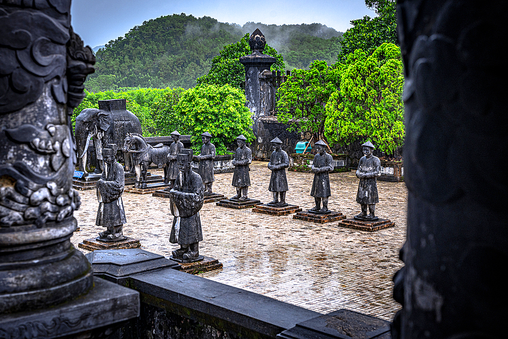 Ancient statues, Khai Dinh Tomb, Hue, Vietnam