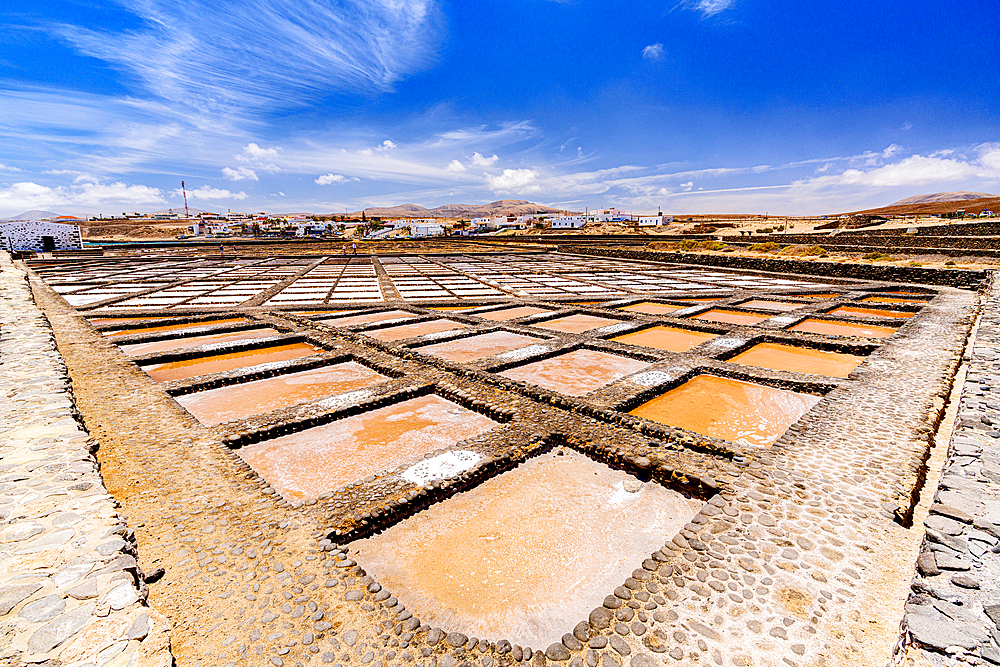 Salt flats Las Salinas Del Carmen, Fuerteventura, Canary Islands, Spain