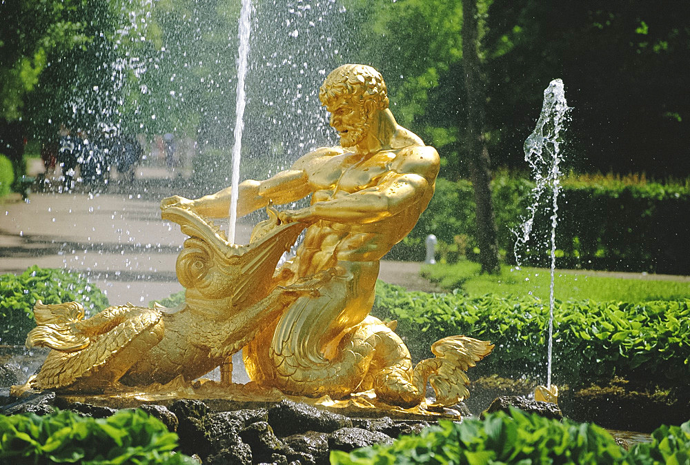 Triton Fountain, Summer Palace, Petrodvorets (Peterhof), near St. Petersburg, Russia