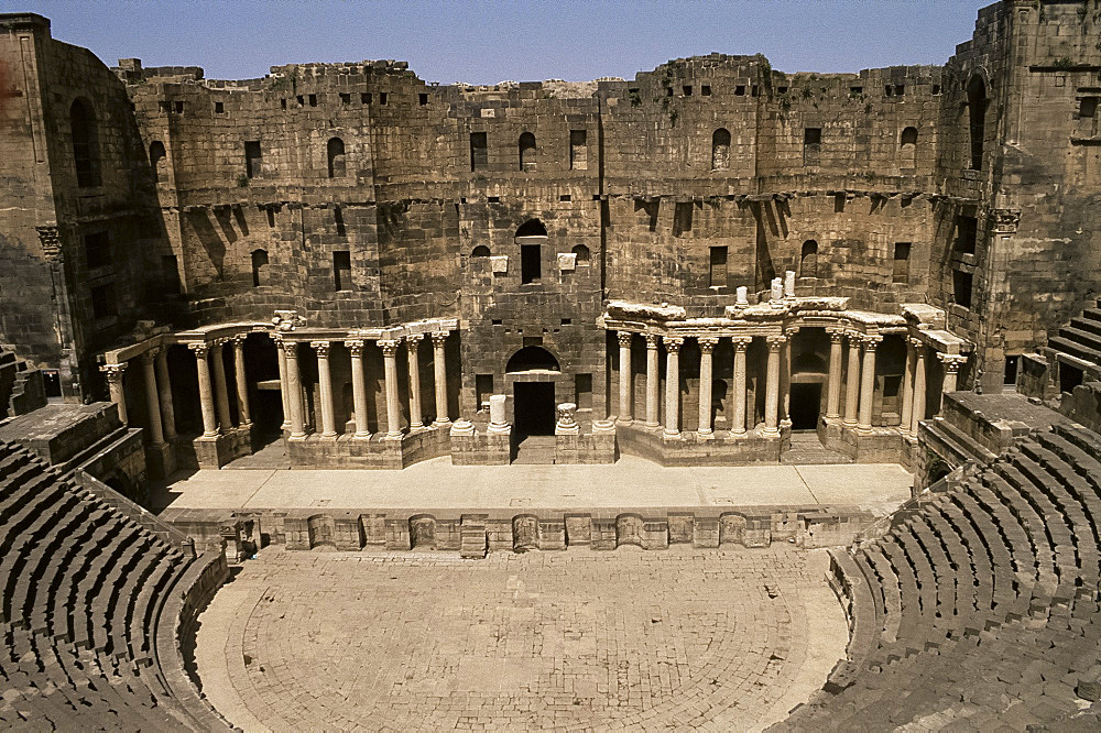 Roman amphitheatre, Bosra, UNESCO World Heritage Site, Syria, Middle East