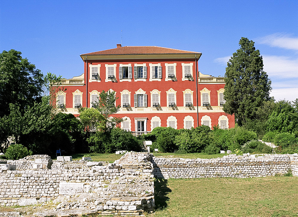 Roman ruins in front of Matisse Museum, Nice, Provence, France, Europe