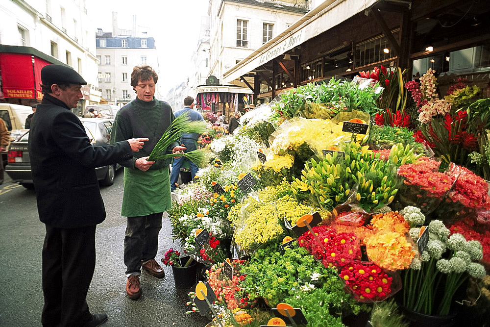 Flower seller, Rue de Buci, Paris, France, Europe