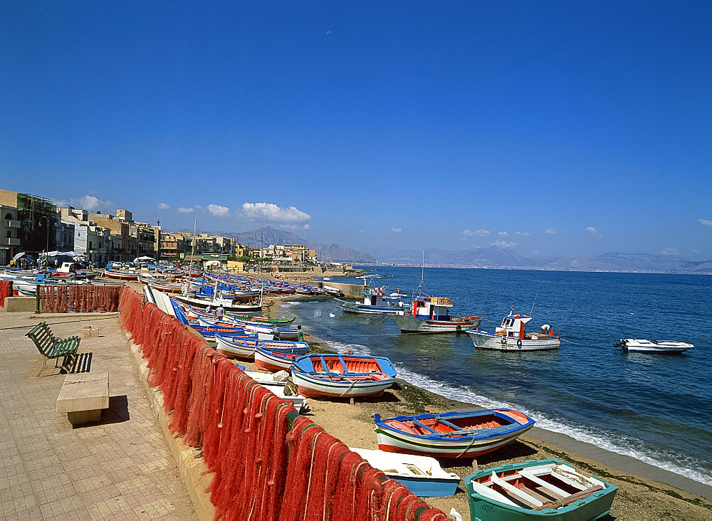 Fishing boats, Aspra, Sicily, Italy, Europe