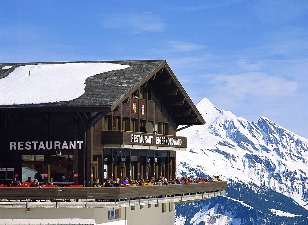 The Restaurant Eigernordwand at Wengen Kleine Scheidegg in the Bernese Oberland, Switzerland, Europe