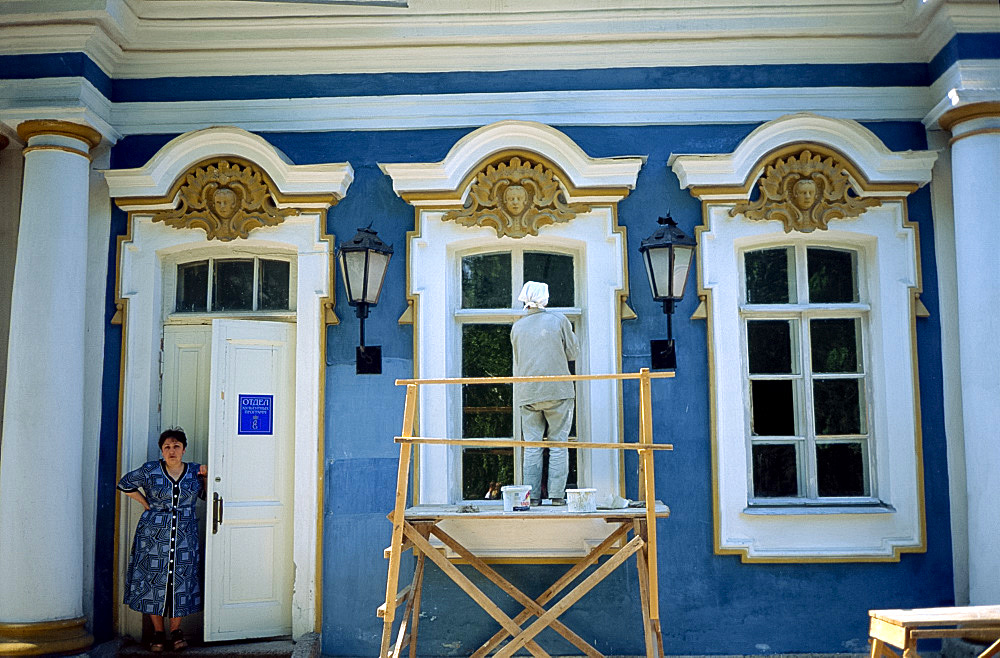 Working on renovations at the Catherine Palace in Pushkin, Russia, Europe