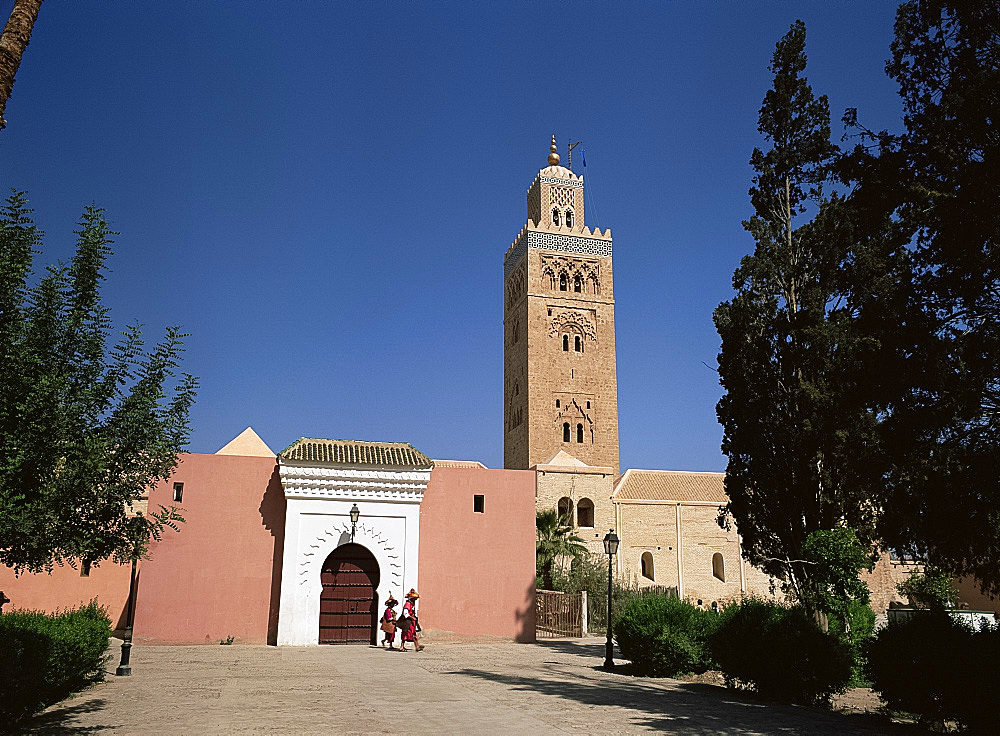 Koutoubia minaret and mosque, Marrakech, Morocco, North Africa, Africa