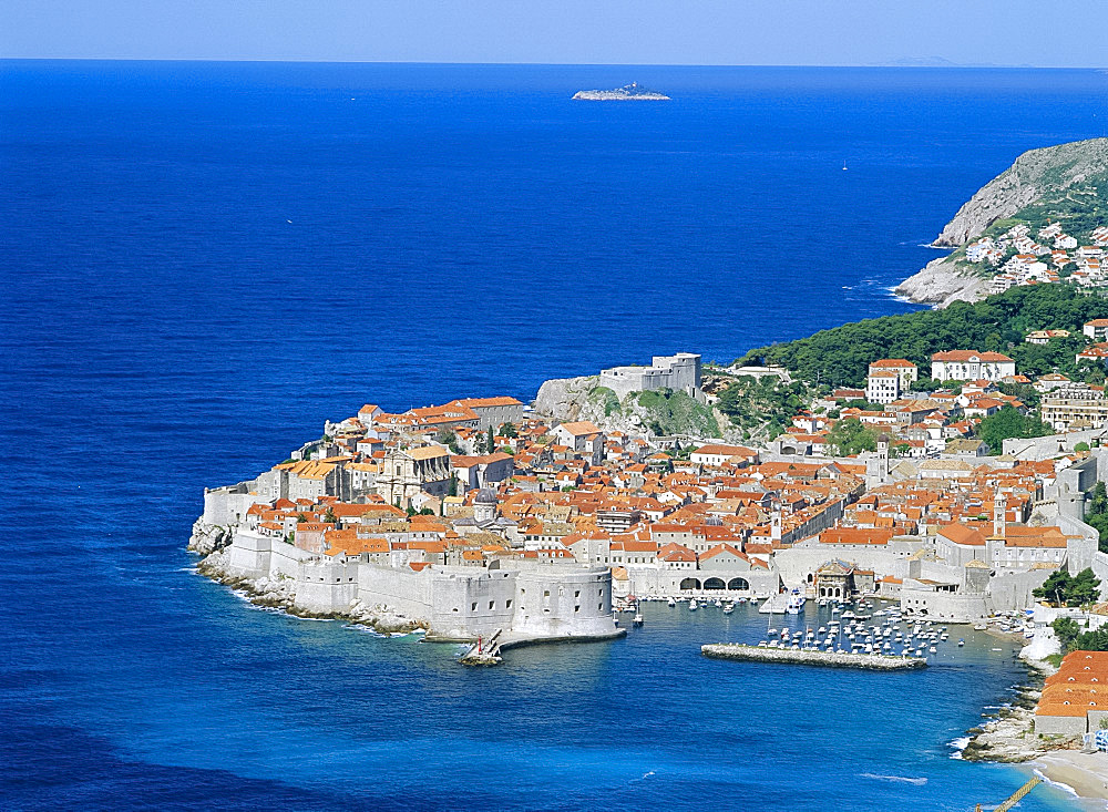 Aerial view of the old town, Dubrovnik, Croatia