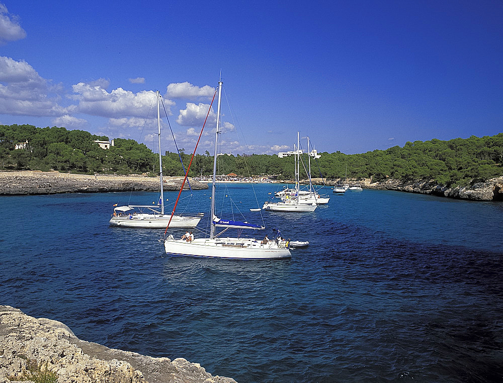 sail boats in Cala Mondrgago Nature Park
Mallorca, Spain *** Local Caption ***