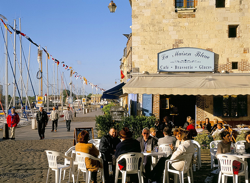 Cafe, Honfleur, Normandy, France, Europe