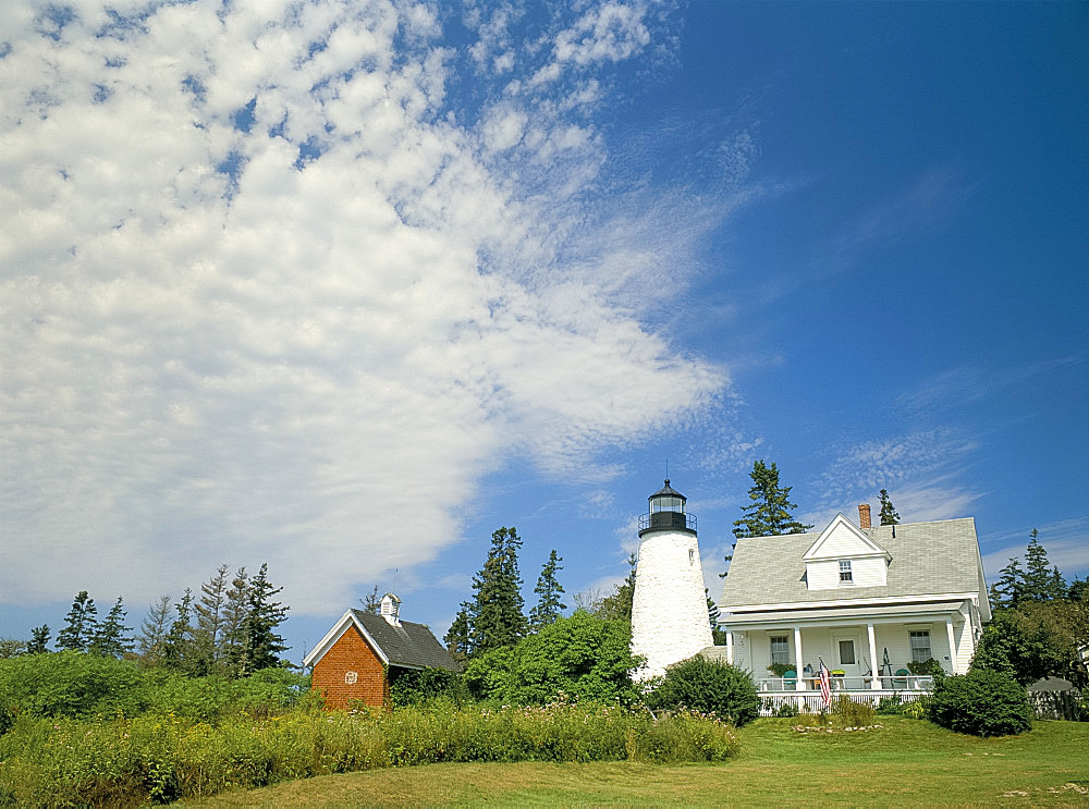 Dyce's Head lighthouse, Castine, Maine, New England, United States of America, North America