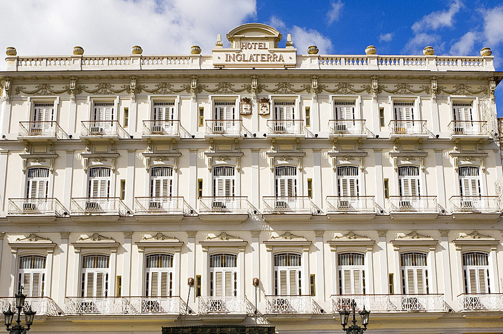 Exterior of the Inglaterra Hotel, Havana, Cuba, West Indies, Central America