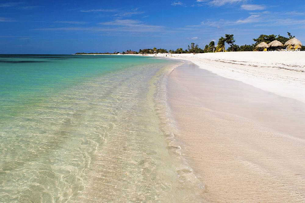 Emerald sea and white sandy beach at Playa Ancon, Trinidad, Cuba, West Indies, Caribbean, Central America