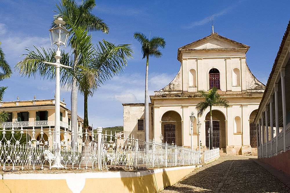 The Iglesia Parroquial de la Santisima Trinidad (Holy Trinity Church), Plaza Mayor, Trinidad, UNESCO World Heritage site, Cuba, West Indies, Central America