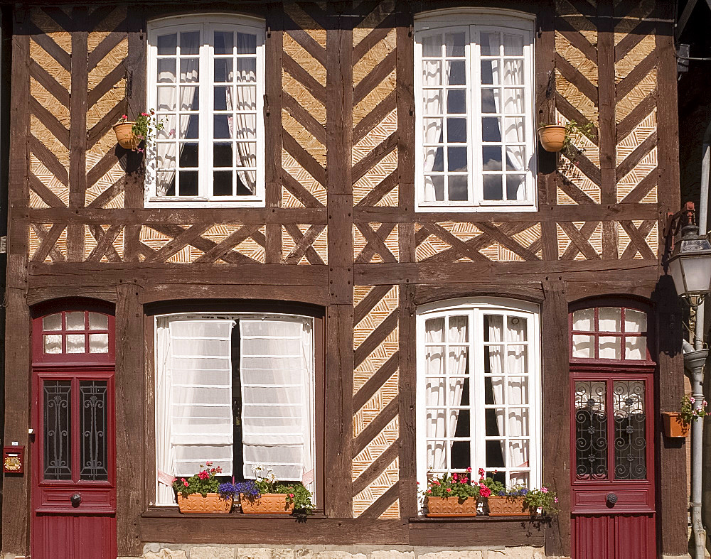 A half timbered house in Beauvron en Auge, Normandy, France, Europe