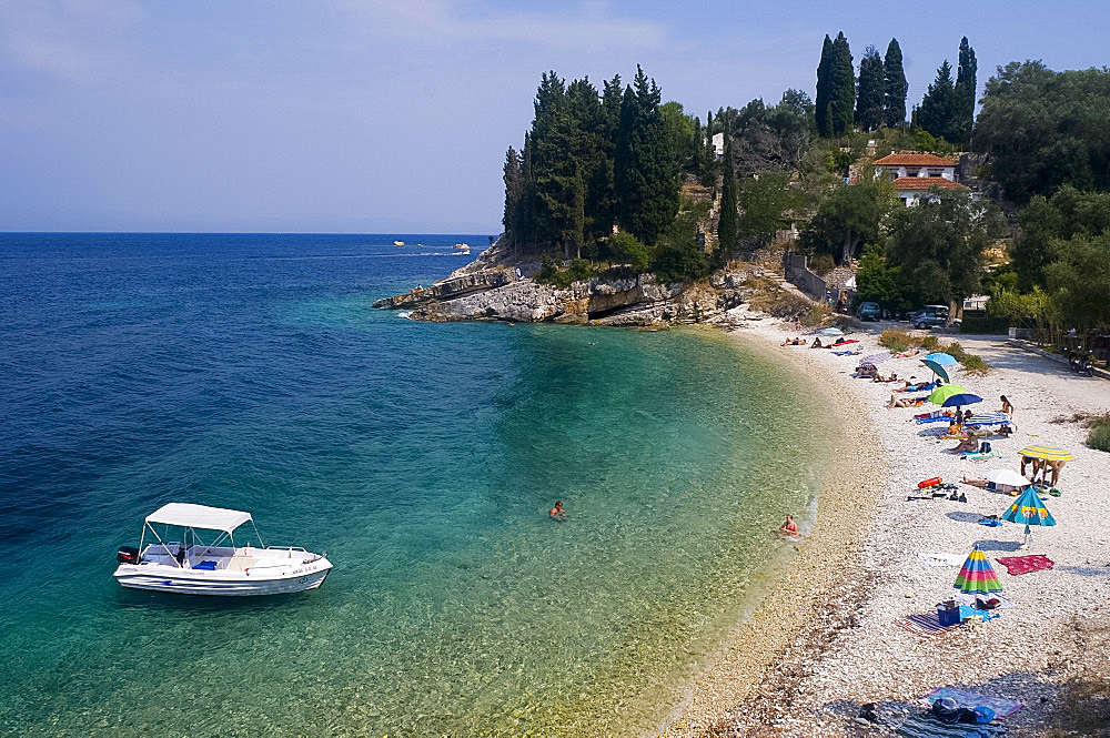 Leverechia Beach near Loggos, Paxos, Ionian Islands, Greek Islands, Greece, Europe