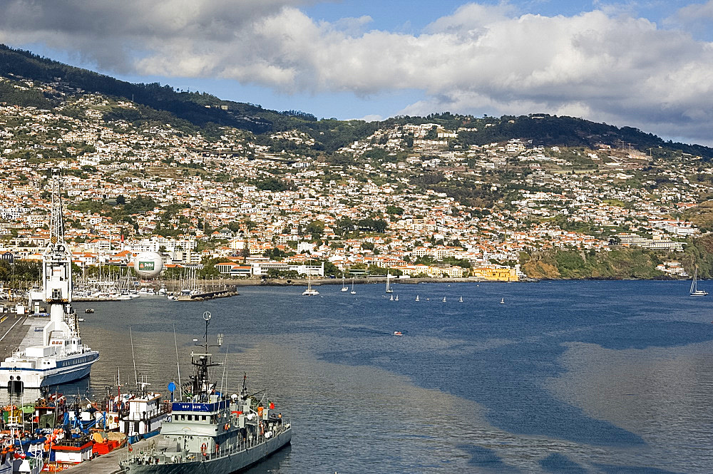 A view of Funchal and the harbour, Madeira, Portugal, Atlantic, Europe