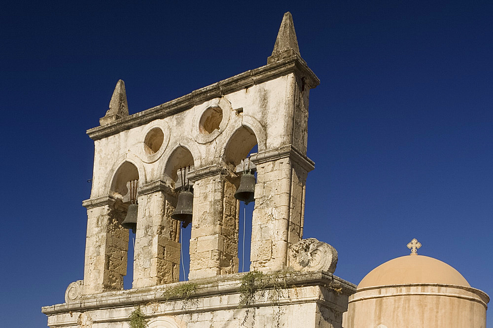 The church of the Dormition of the Virgin Mary in Kyrianna not far from the Arkadhi Monastery, Crete, Greek Islands, Greece, Europe