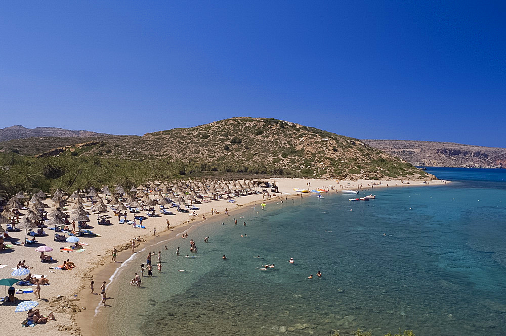 A view of the beach at Vai in Eastern Crete, Greek Islands, Greece, Europe