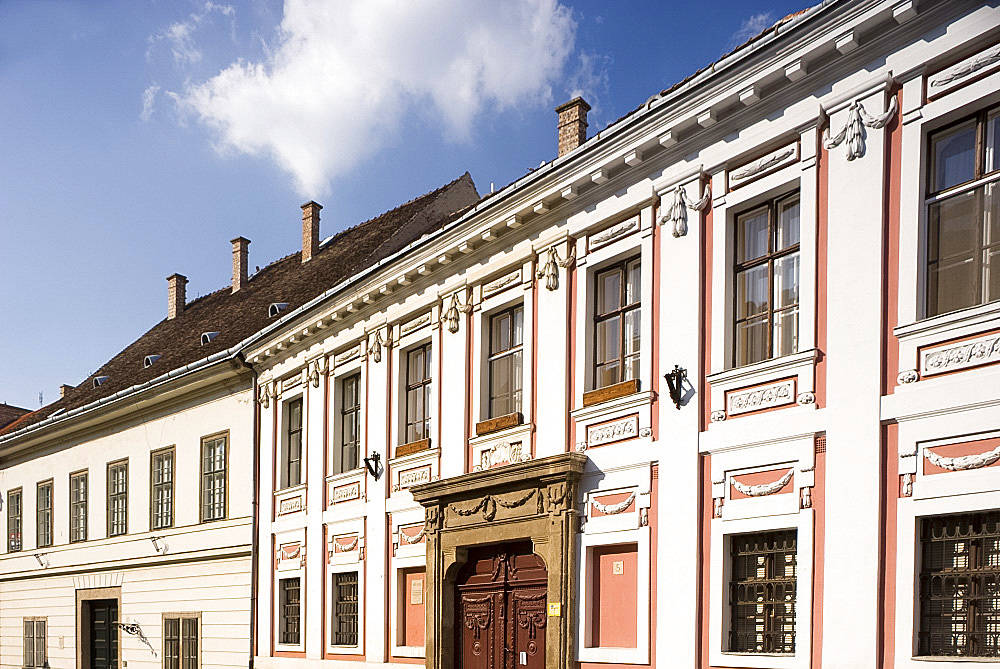 A colourful old building in the Castle Hill area of Buda, Budapest, Hungary, Europe