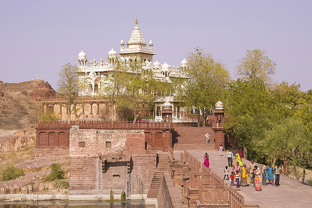 Jaswant Thanda, a pillared memorial to the popular ruler Jaswant Singh II in Jodhpur, Rajasthan, India, Asia