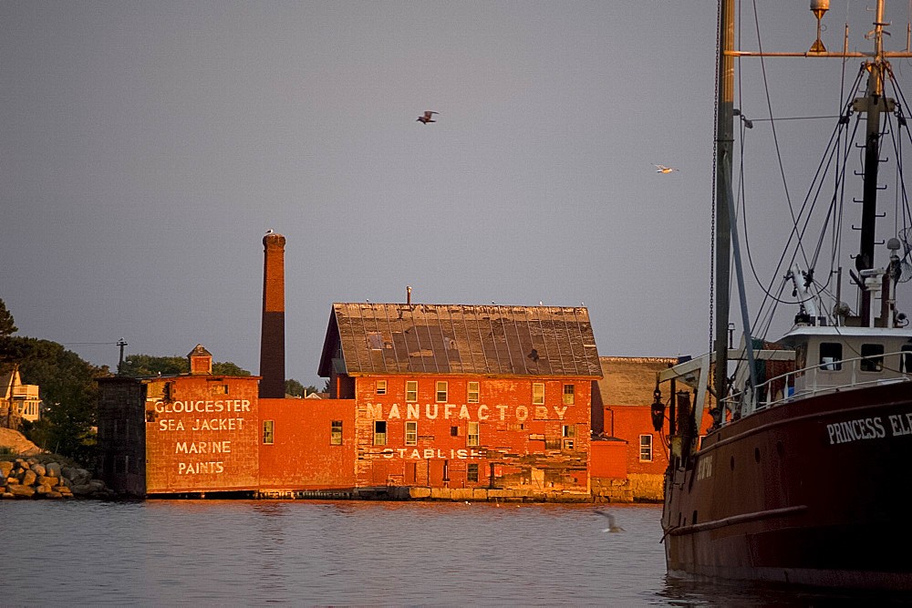 The old paint factory building in Gloucester Harbor, Massachusetts, New England, United States of America, North America