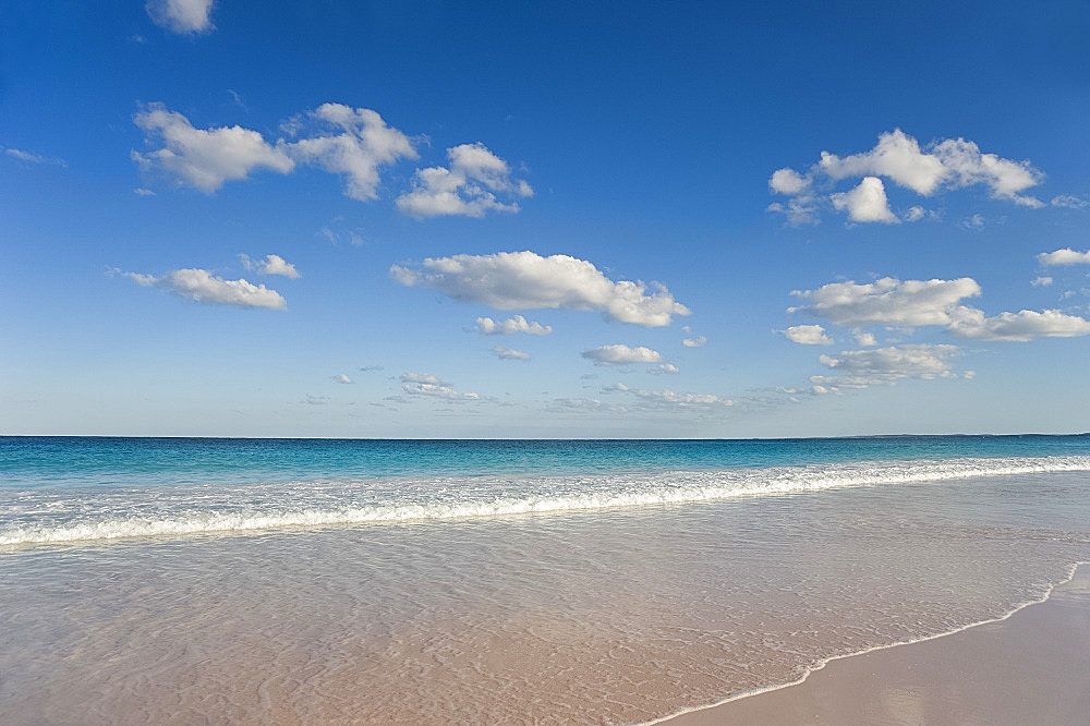 Gentle surf on Pink Sands Beach, Harbour Island, Eleuthera, The Bahamas, West Indies, Atlantic, Central America