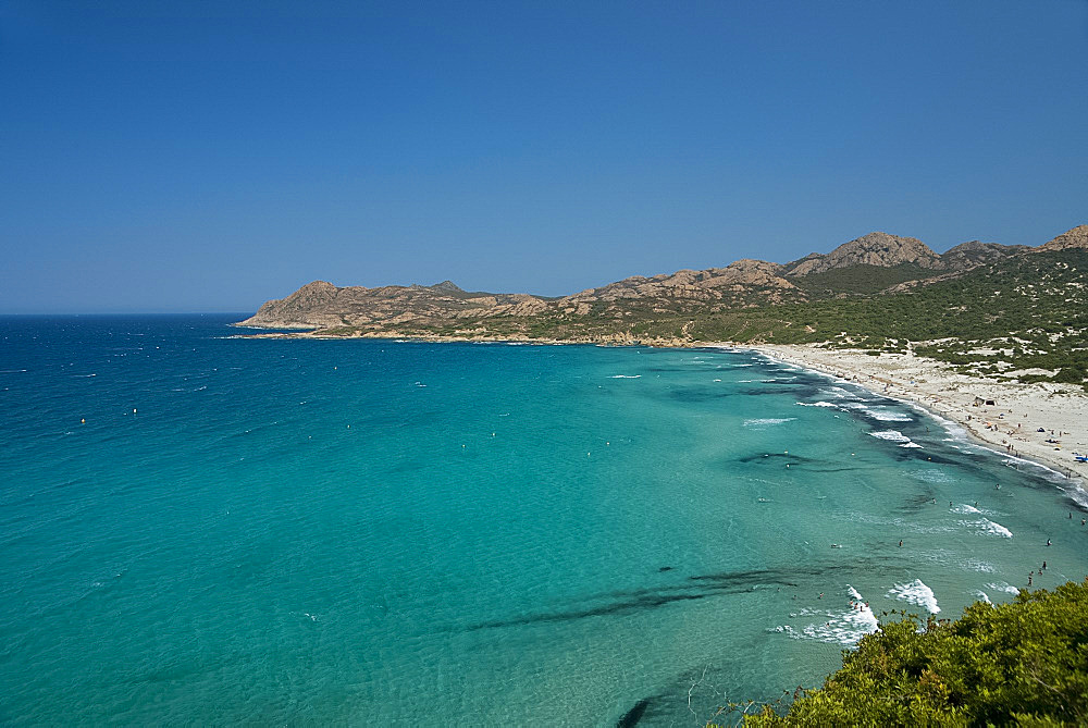 Ostriconi Beach near L'Ile Rousse in the Haute Balagne region of Corsica, France, Mediterranean, Europe