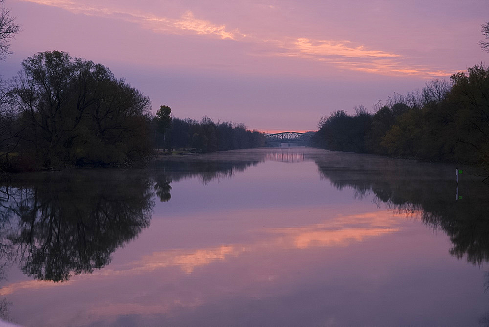 Sunset on The Erie Canal, New York State, United States of America, North America