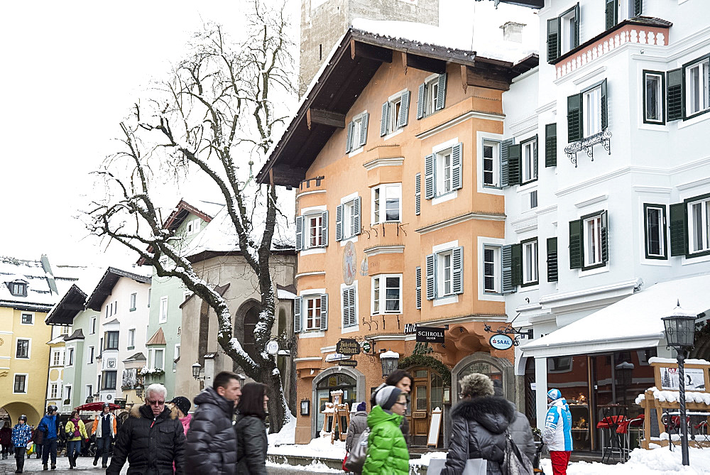 The main shopping street in the ski resort of Kitzbuhel, Austria, Europe