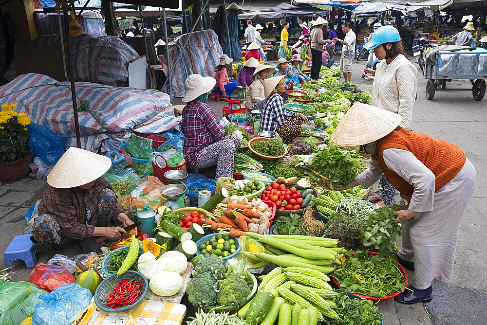 Fruit and vegetables for sale at the market in Hoi An, Quang Nam Province, Vietnam, Indochina, Southeast Asia, Asia