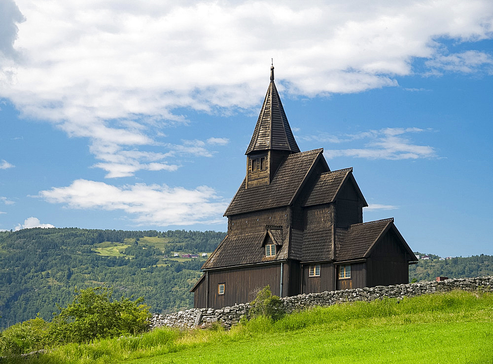 The Urnes Stave Church in Urnes, UNESCO World Heritage Site, on Sogne Fjord, Vestlandet, Norway, Scandinavia, Europe