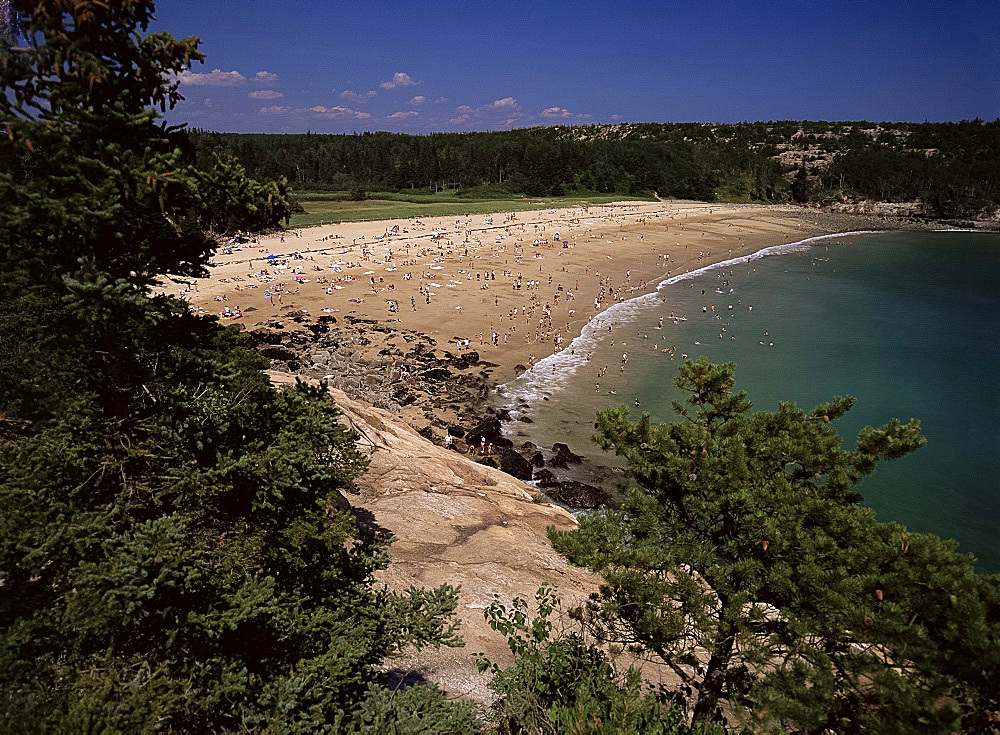 Sand Beach, Mount Desert Island, Acadia National Park, Maine, New England, United States of America, North America