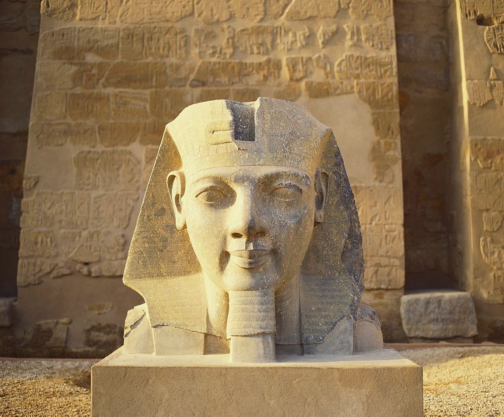 Statue of a Colossi at the Entrance to Luxor Temple in Egypt